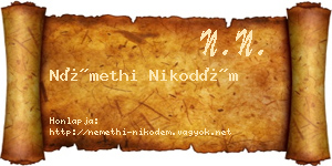 Némethi Nikodém névjegykártya